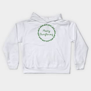 Merry Christmas Wreath Kids Hoodie